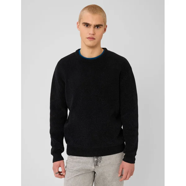 Pull chenille col rond Noir