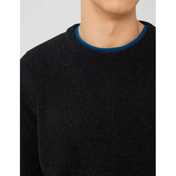 Pull chenille col rond Noir