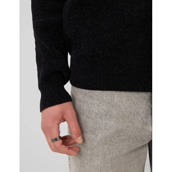 Pull chenille col rond Noir