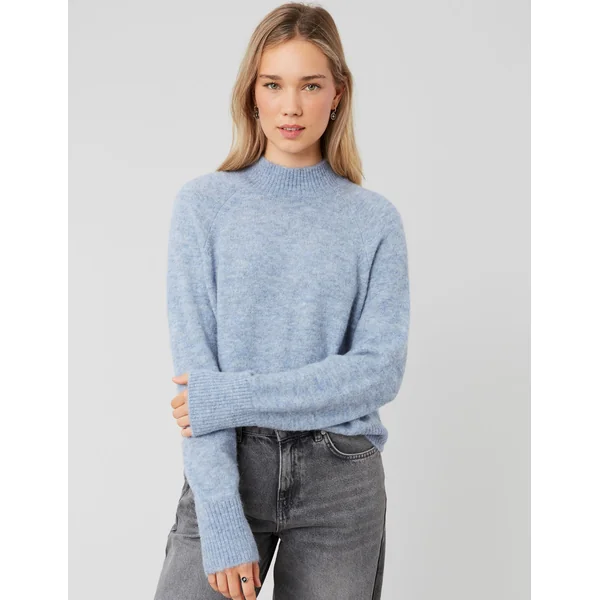 Pull col montant premium Bleu foncé
