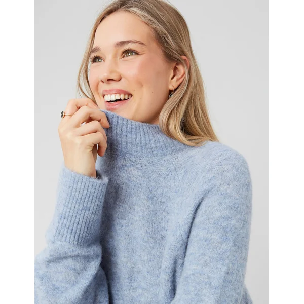 Pull col montant premium Bleu foncé