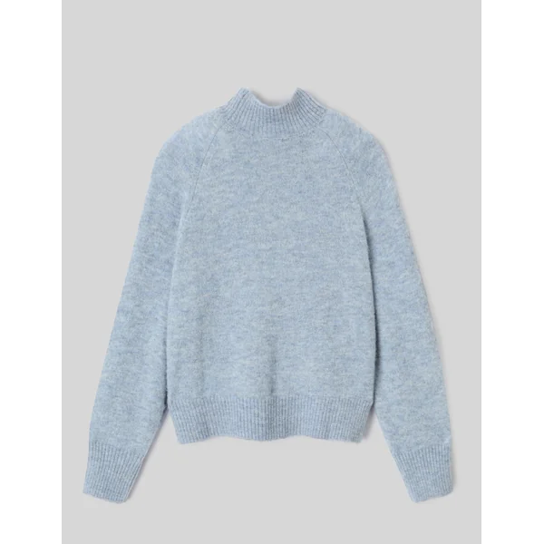 Pull col montant premium Bleu foncé