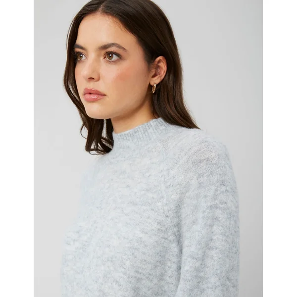 Pull col montant premium Gris clair