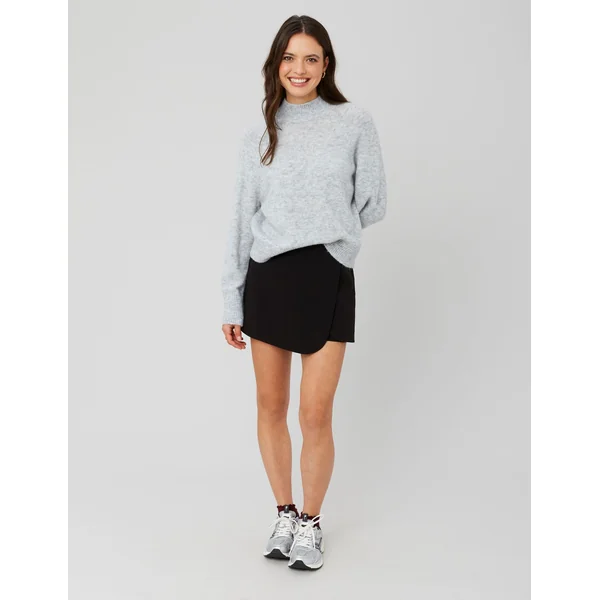 Pull col montant premium Gris clair