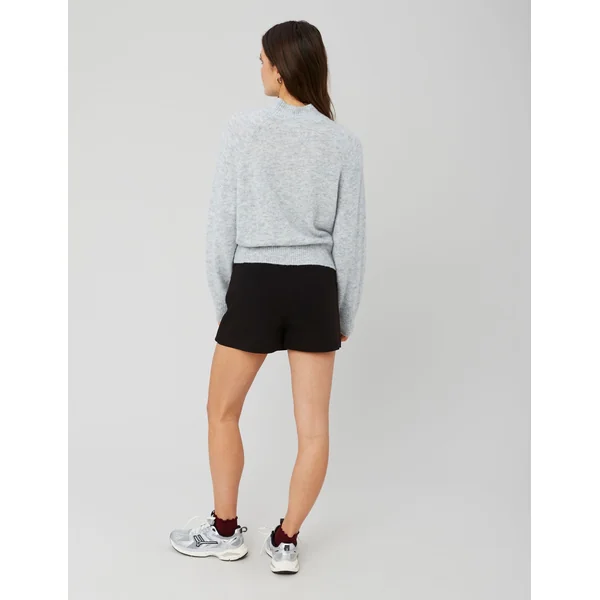 Pull col montant premium Gris clair