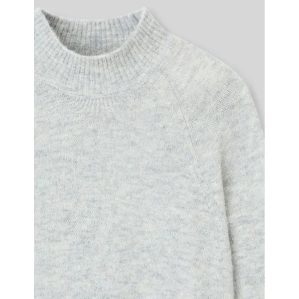Pull col montant premium Gris clair