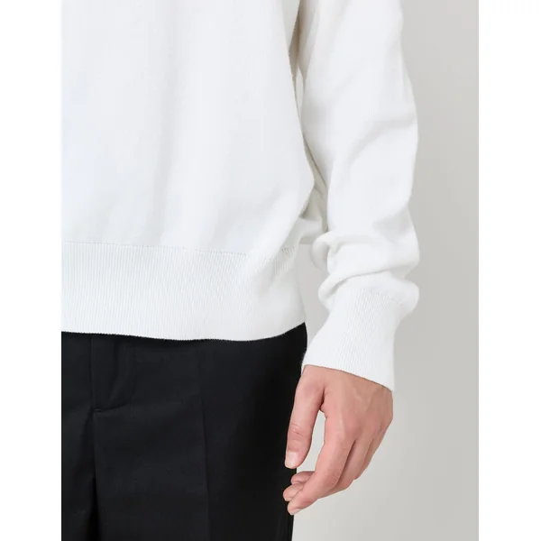 Pull col montant zippé Blanc écru