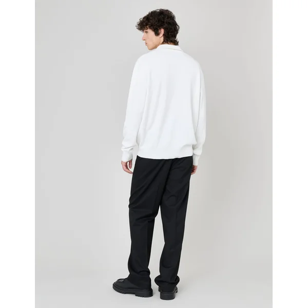 Pull col montant zippé Blanc écru