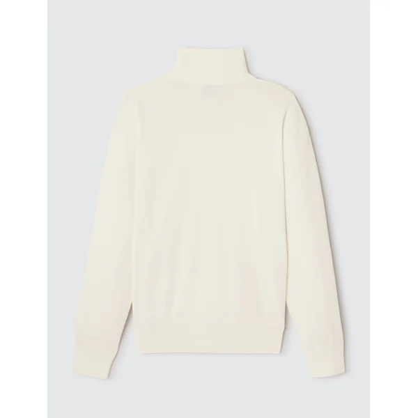 Pull col montant zippé Blanc écru