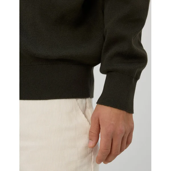 Pull col montant zippé Kaki foncé