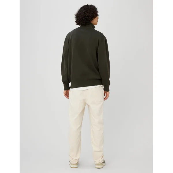 Pull col montant zippé Kaki foncé