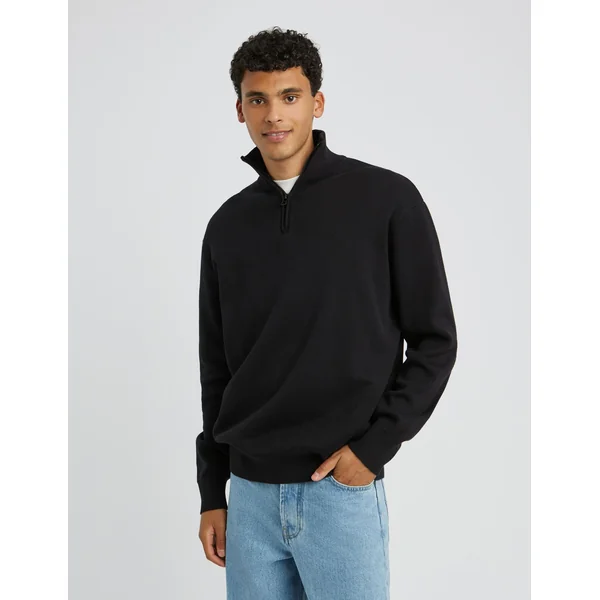 Pull col montant zippé Noir
