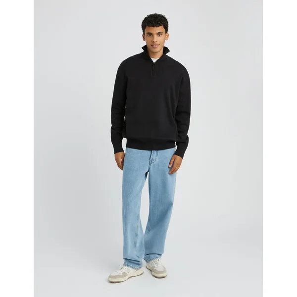 Pull col montant zippé Noir