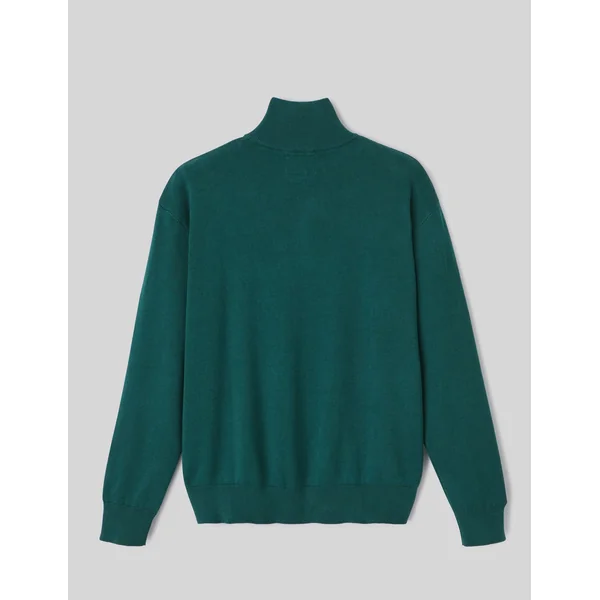 Pull col montant zippé Vert