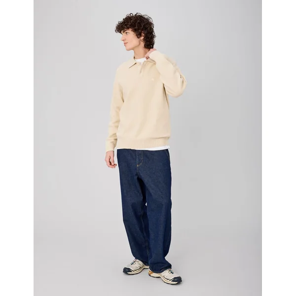 Pull col polo Blanc cassé