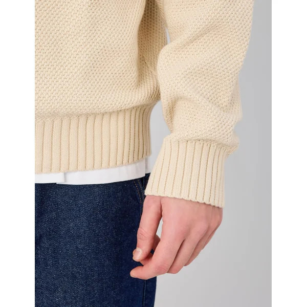 Pull col polo Blanc cassé