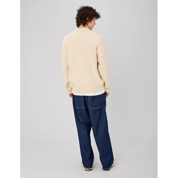 Pull col polo Blanc cassé