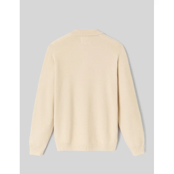 Pull col polo Blanc cassé