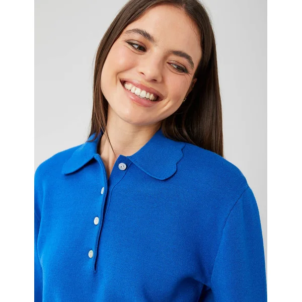 Pull col polo Bleu foncé