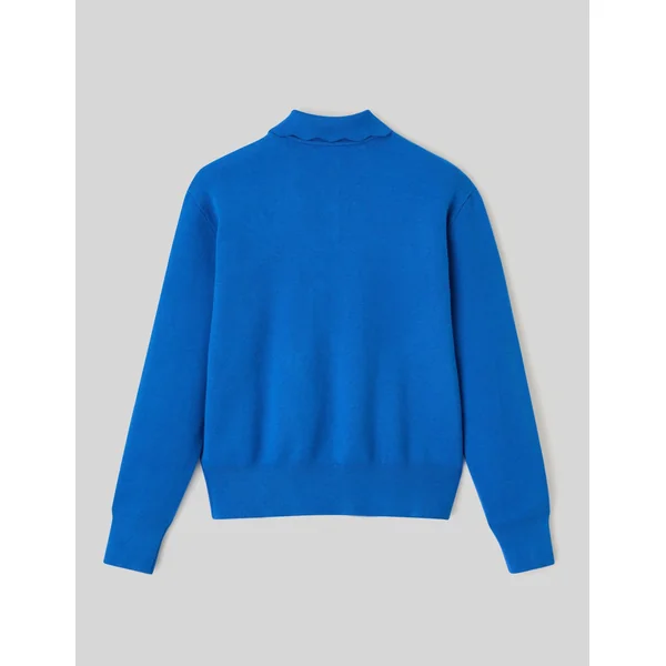 Pull col polo Bleu foncé