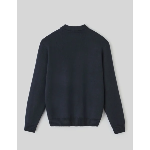 Pull col polo Bleu foncé