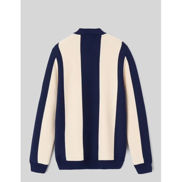 Pull col polo Bleu foncé
