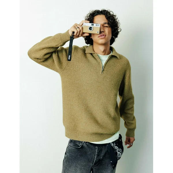 Pull col polo Vert clair