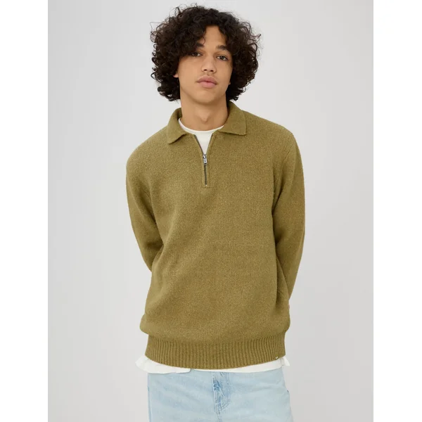 Pull col polo Vert clair
