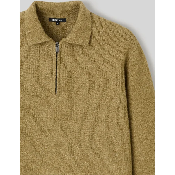 Pull col polo Vert clair