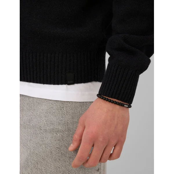 Pull col polo zippé Noir