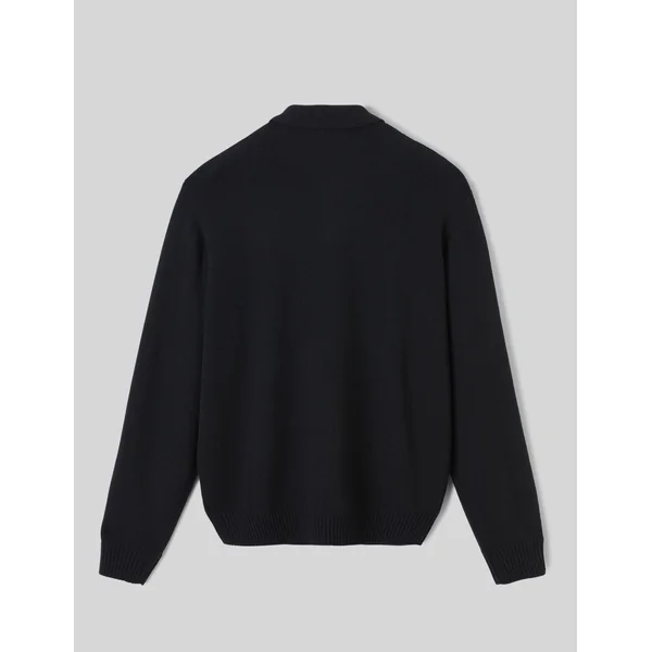 Pull col polo zippé Noir
