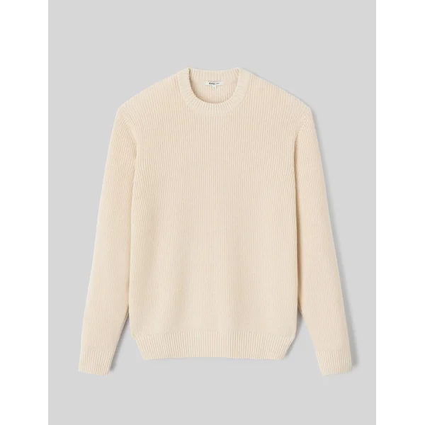 Pull col rond Blanc cassé