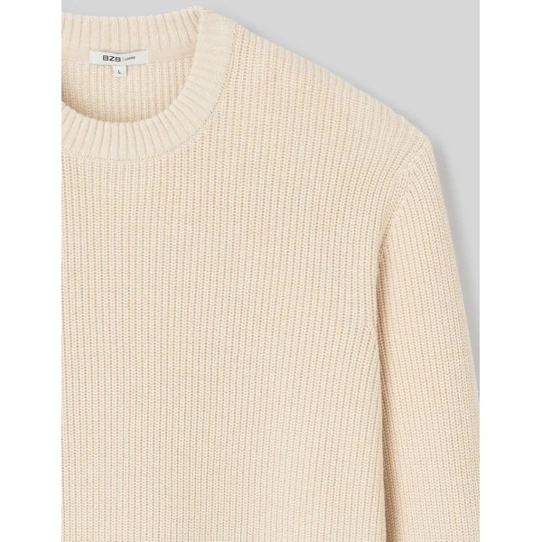 Pull col rond Blanc cassé