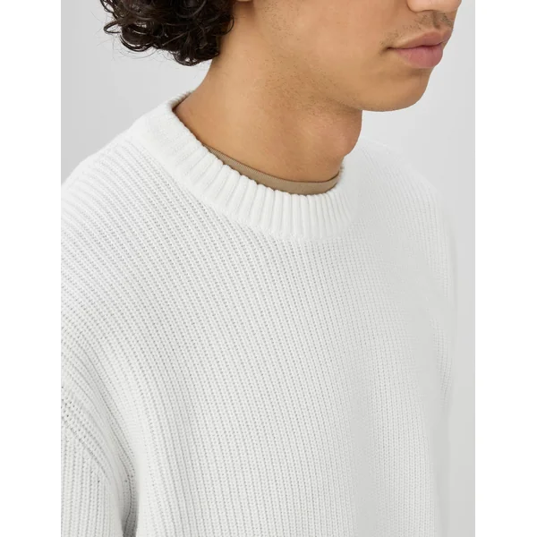 Pull col rond Blanc écru