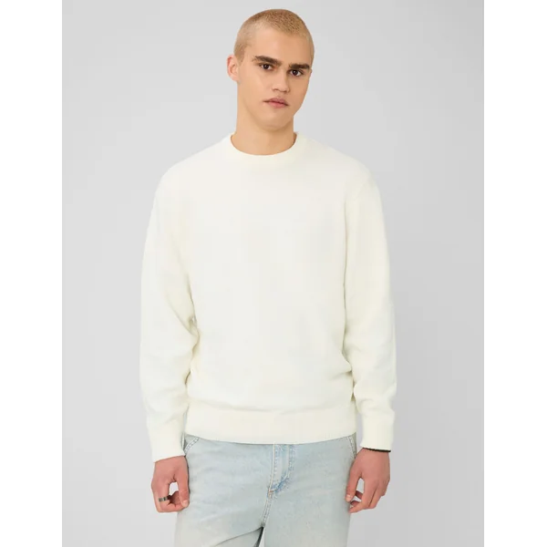 Pull col rond Blanc écru