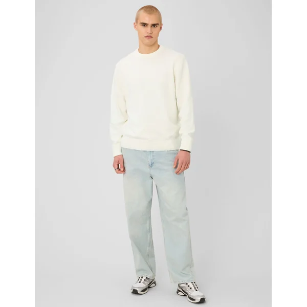 Pull col rond Blanc écru