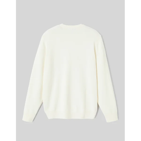 Pull col rond Blanc écru