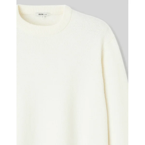 Pull col rond Blanc écru