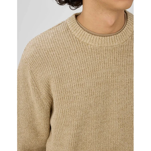 Pull col rond Marron