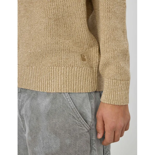 Pull col rond Marron