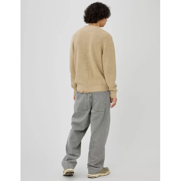 Pull col rond Marron