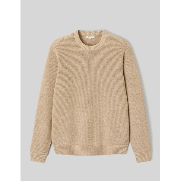 Pull col rond Marron