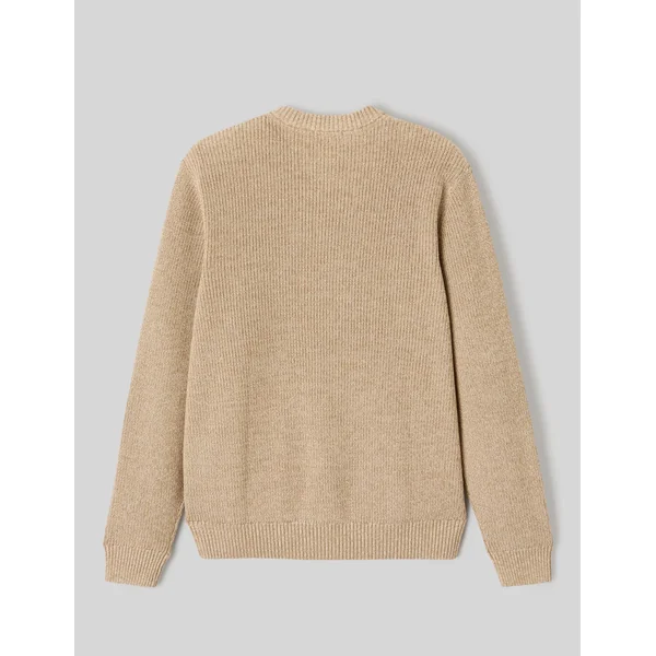 Pull col rond Marron