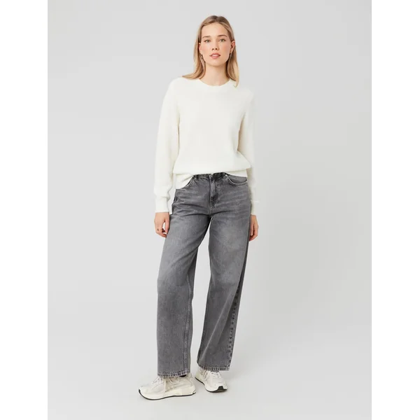 Pull col rond premium Blanc écru