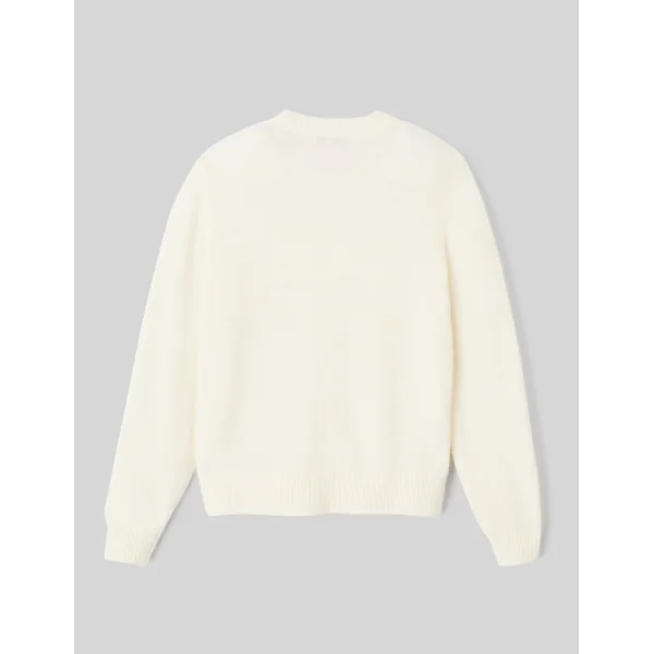 Pull col rond premium Blanc écru