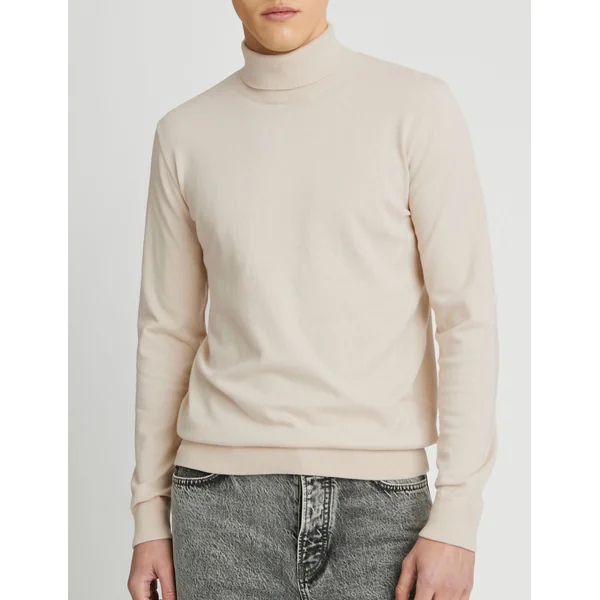Pull col roulé Blanc cassé