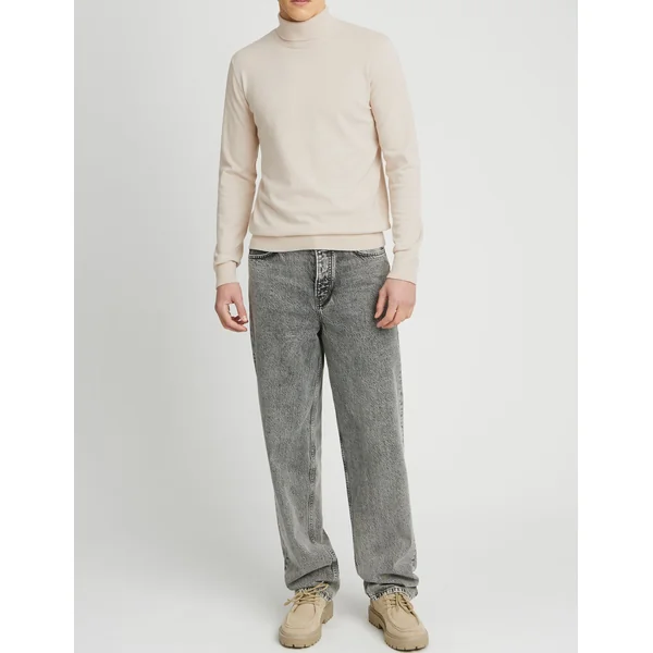 Pull col roulé Blanc cassé