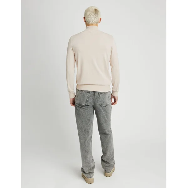 Pull col roulé Blanc cassé