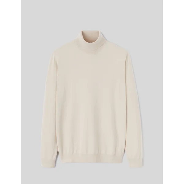 Pull col roulé Blanc cassé