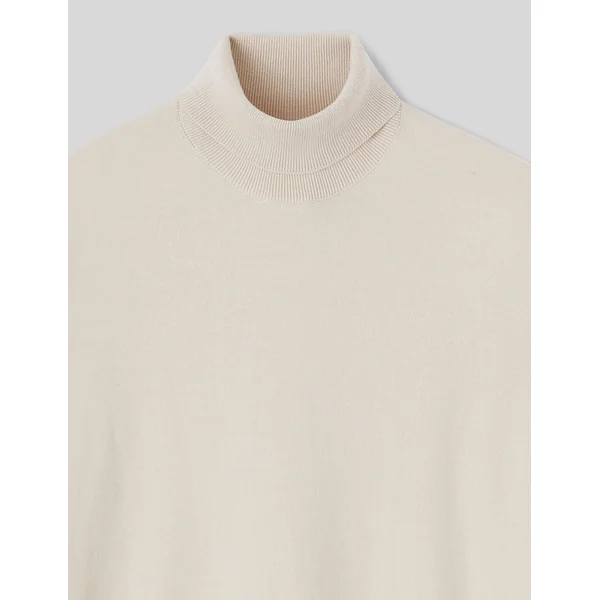 Pull col roulé Blanc cassé